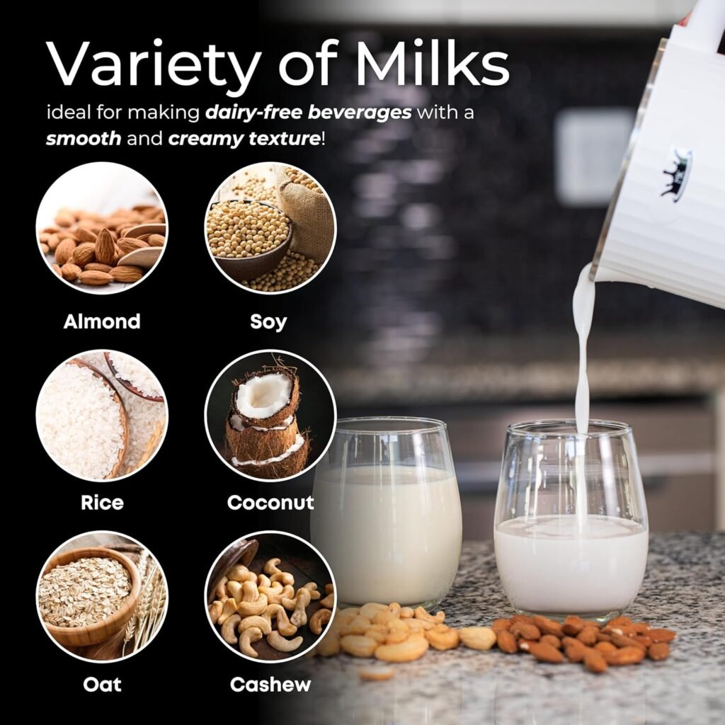 MilKing XXLarge 40 1/2 oz Nut Milk Maker – Homemade Soy, Almond, Oat, Nut, Rice Milk Maker Machine - Plant-based Milk Machine Maker with Temperature Control and Self-Clean Function